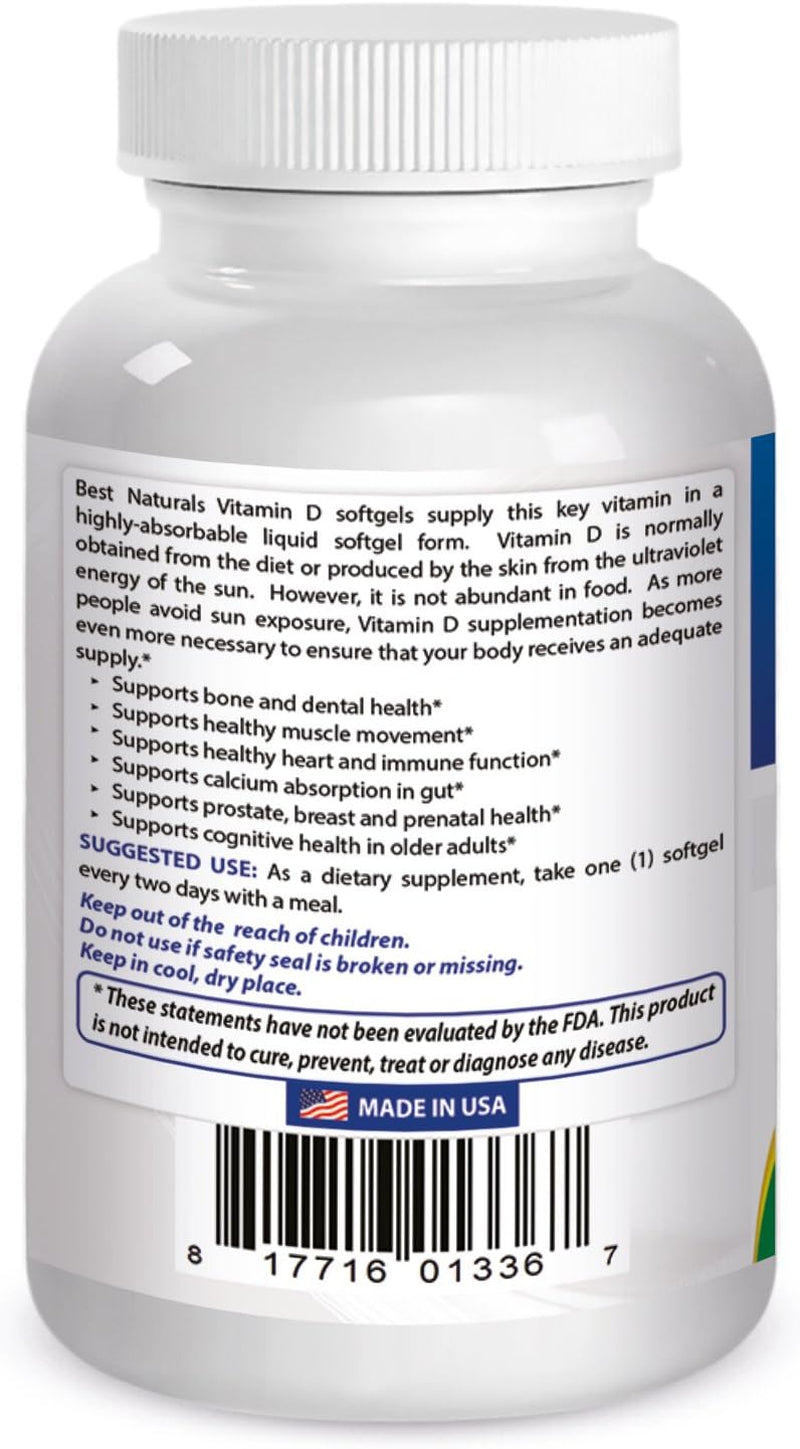 Vitamin D3 10000 IU Softgel, 240 Count