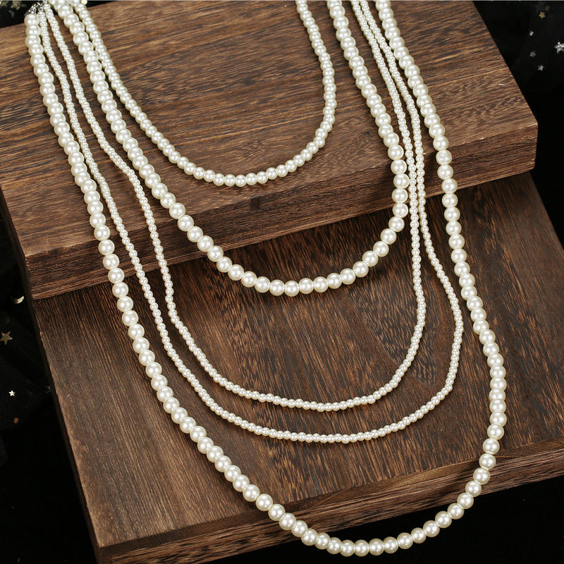 Imitation Pearl Necklace Long Size Beaded