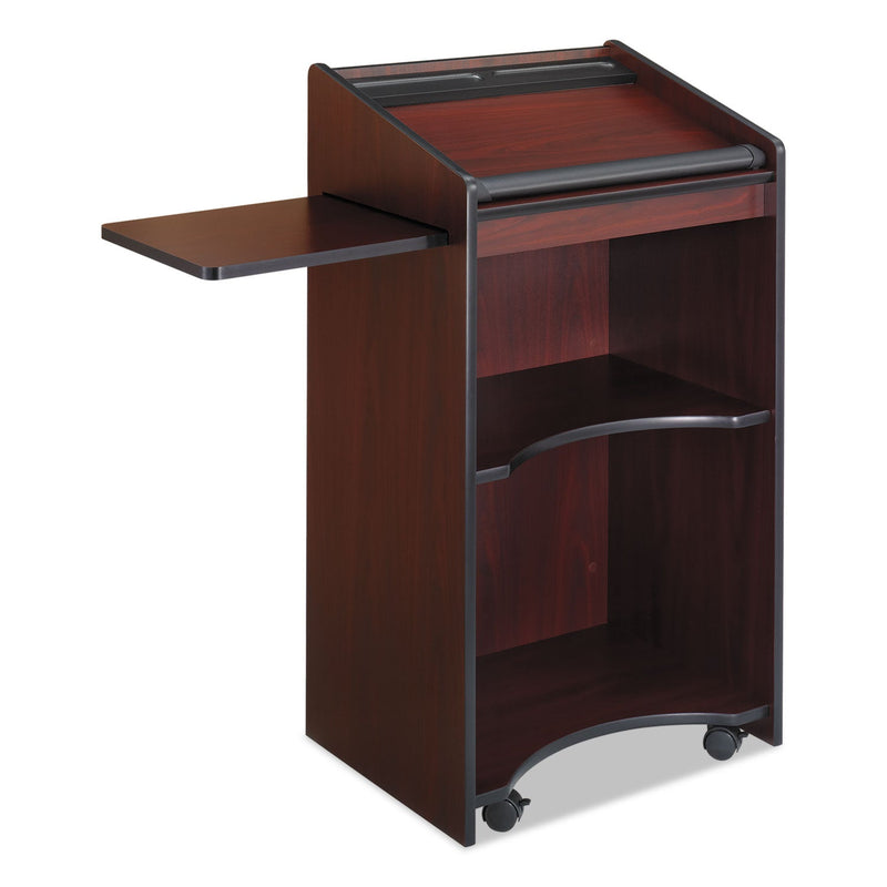 Safco Executive Mobile Lectern, 25.25 x 19.75 x 46, Mahogany