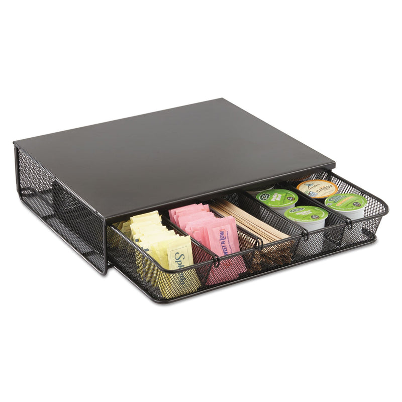 Safco One Drawer Hospitality Organizer, 5 Compartments, 12.5 x 11.25 x 3.25, Black