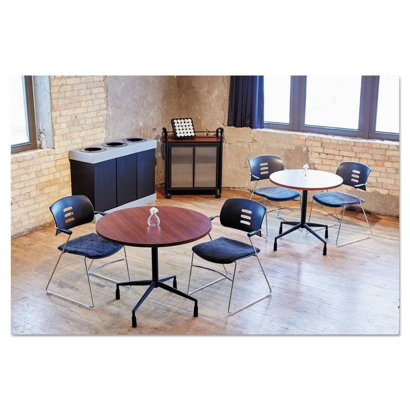 Safco At-Your-Disposal Recycling Center, Polyethylene, Three 84 gal Bins, Black