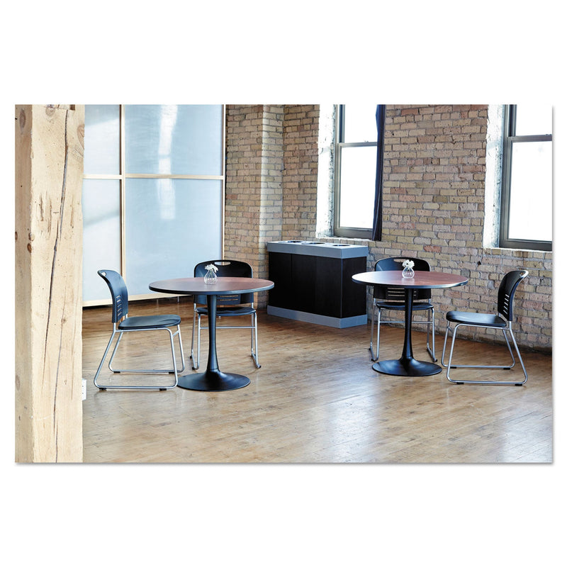 Safco At-Your-Disposal Recycling Center, Polyethylene, Three 84 gal Bins, Black