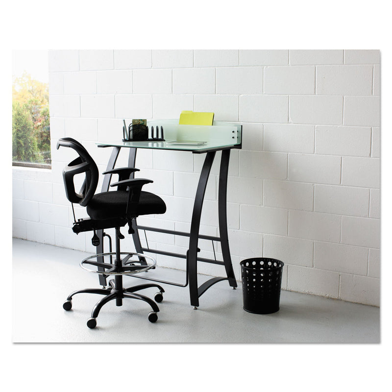 Safco Bubble Wastebasket, Round, Steel, 6 gal, Black