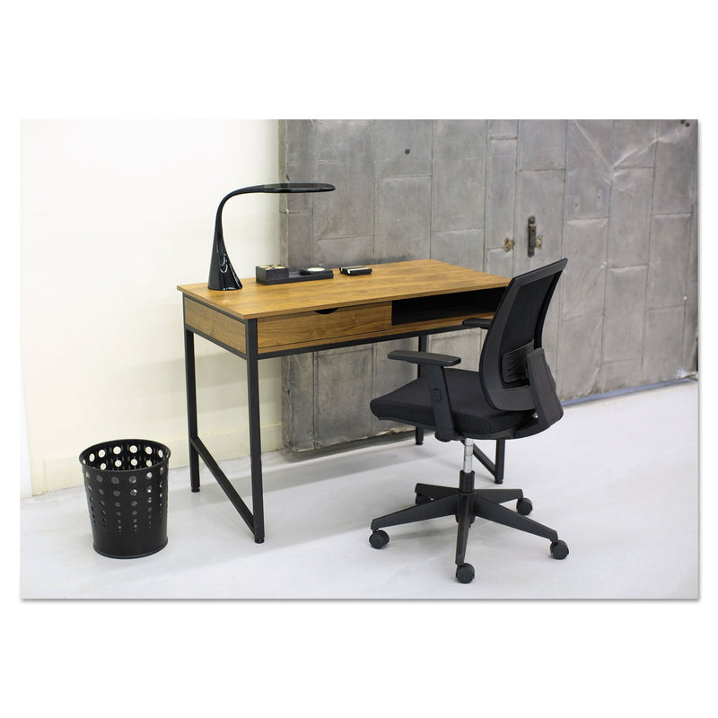 Safco Bubble Wastebasket, Round, Steel, 6 gal, Black