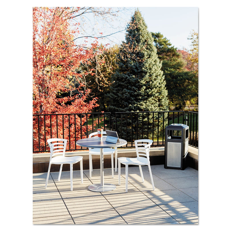 Safco Ashtray-Top Evos Series Steel Waste Container, 38 gal, Black