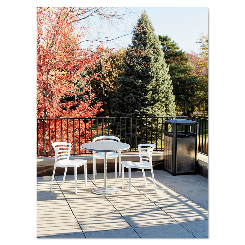 Safco Evos Series Steel Waste Container, 38 gal, Black