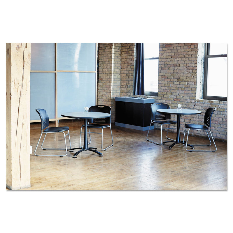 Safco At-Your-Disposal Recycling Center, Polyethylene, Three 84 gal Bins, Black