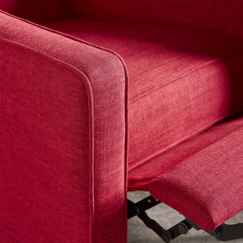 Mid-Century Modern Recliner With Button Tufted Waffle Stitch