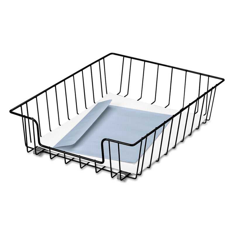 Fellowes Wire Desk Tray Organizer, 1 Section, Letter Size Files, 10" x 14.13" x 3", Black