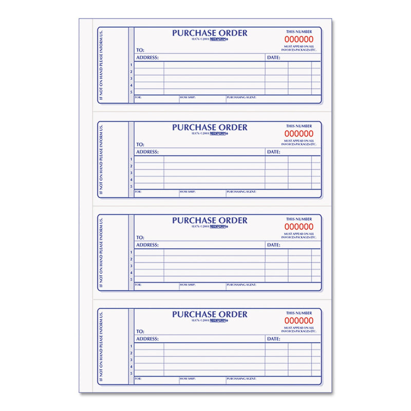 Rediform Purchase Order Book, Two-Part Carbonless, 7 x 2.75, 4/Page, 400 Forms