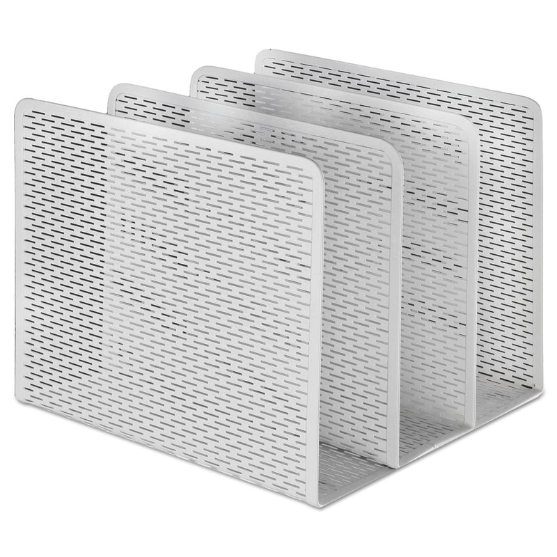 Artistic Urban Collection Punched Metal File Sorter, 3 Sections, Letter Size Files, 8" x 8" x 7.25", White