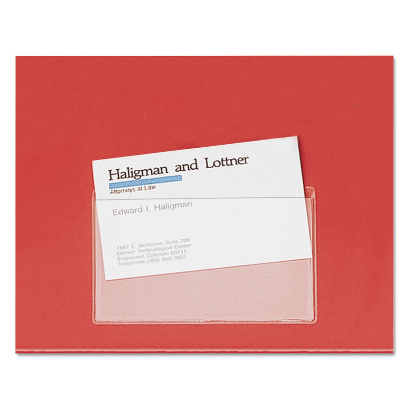 Cardinal HOLD IT Poly Business Card Pocket, Top Load, 3.75 x 2.38, Clear, 10/Pack