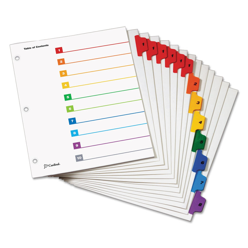 Cardinal OneStep Printable Table of Contents and Dividers, 8-Tab, 1 to 8, 11 x 8.5, White, 6 Sets