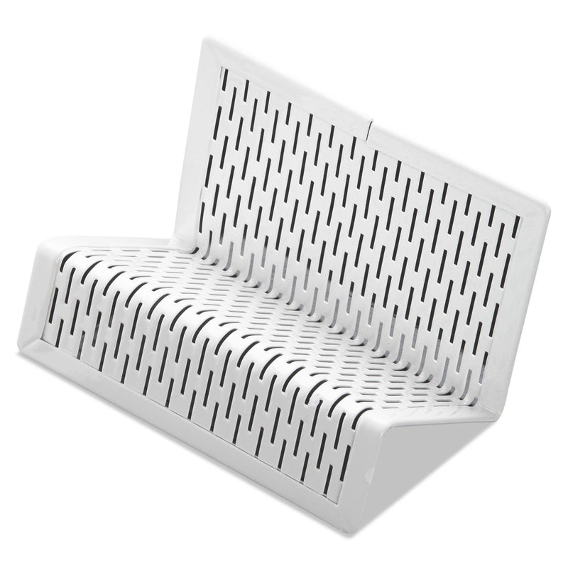Artistic Urban Collection Punched Metal Business Card Holder, Holds 50 2 x 3.5 Cards, Perforated Steel, White