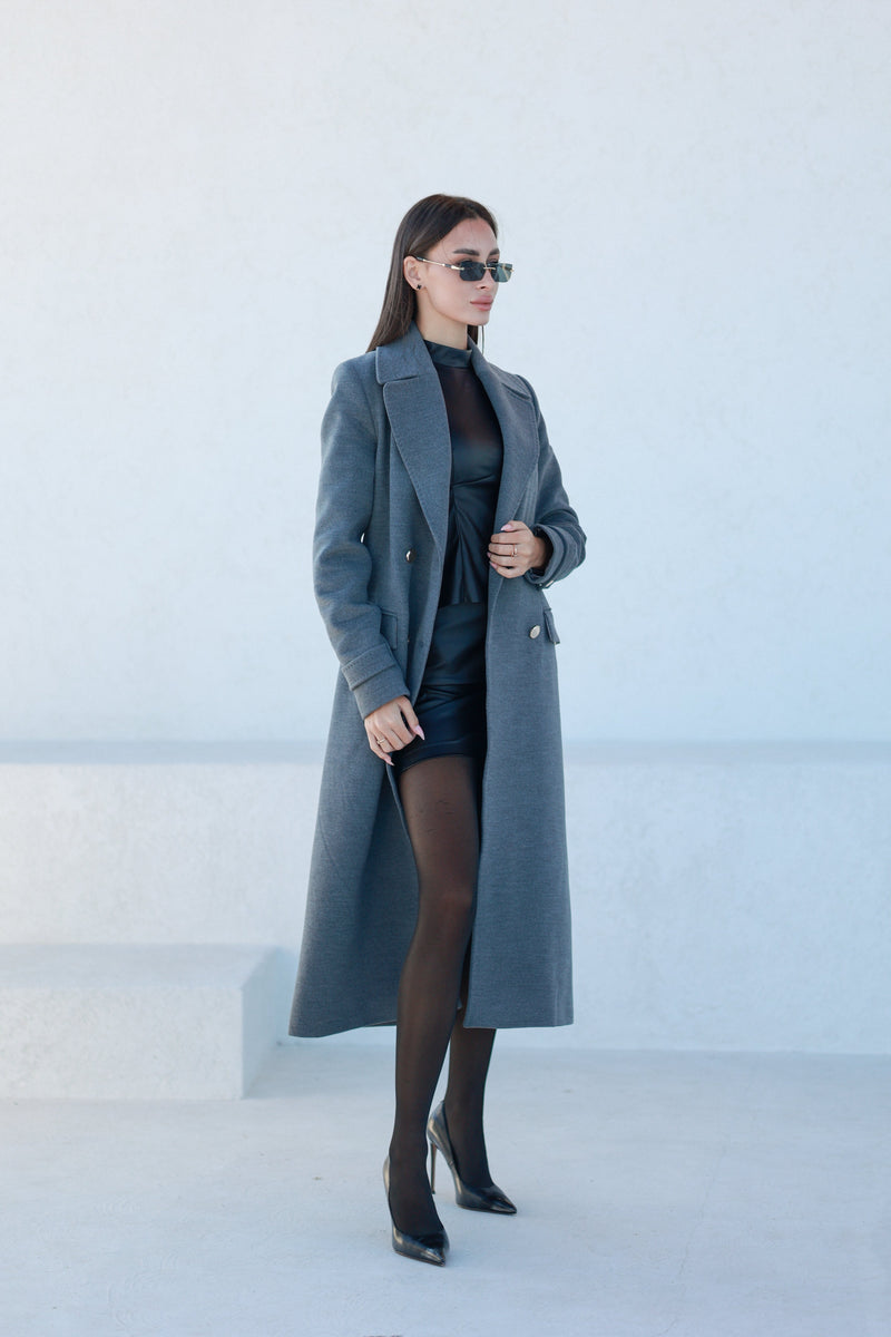 Alaska Classic Cashmere Blend Overcoat in Grey