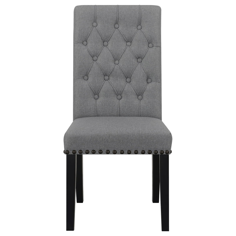 Alana Fabric Upholstered Dining Side Chair Grey (Set of 2)