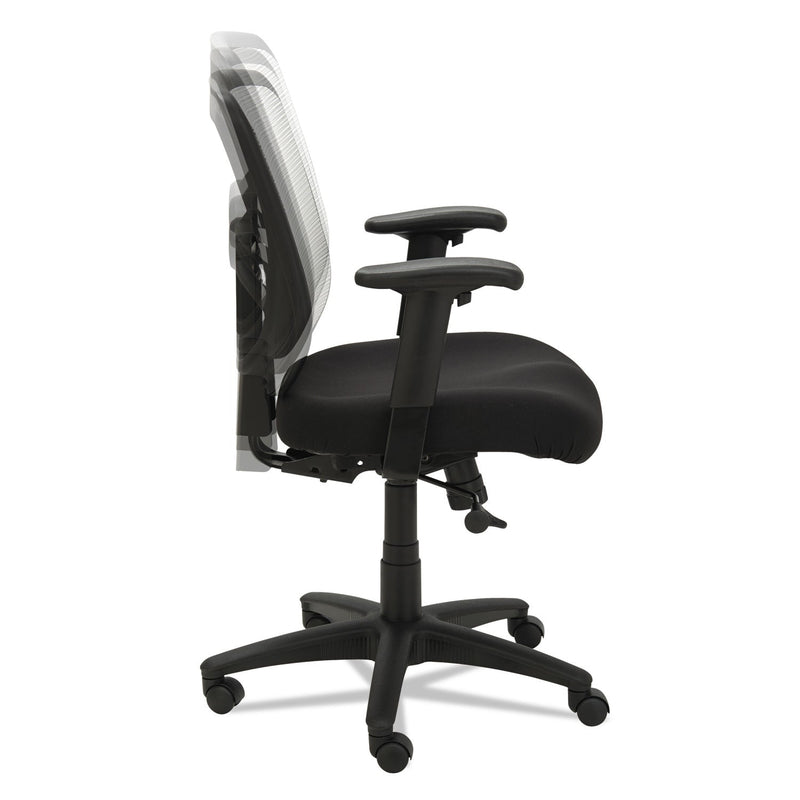 Alera Elusion Series Mesh Mid-Back Swivel/Tilt Chair, Supports 275lb, 17.9" to 21.8" Seat, Black Seat, White Back, Black Base