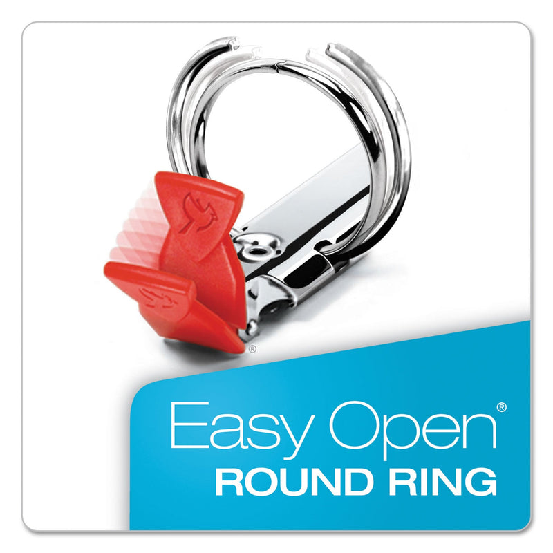 Cardinal Premier Easy Open Locking Round Ring Binder, 3 Rings, 3" Capacity, 11 x 8.5, Red