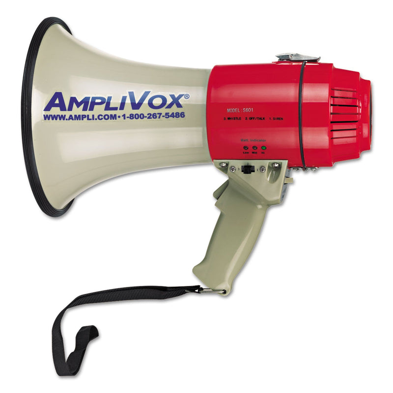 AmpliVox MityMeg Piezo Dynamic Megaphone, 15 W, 0.62 mi Range