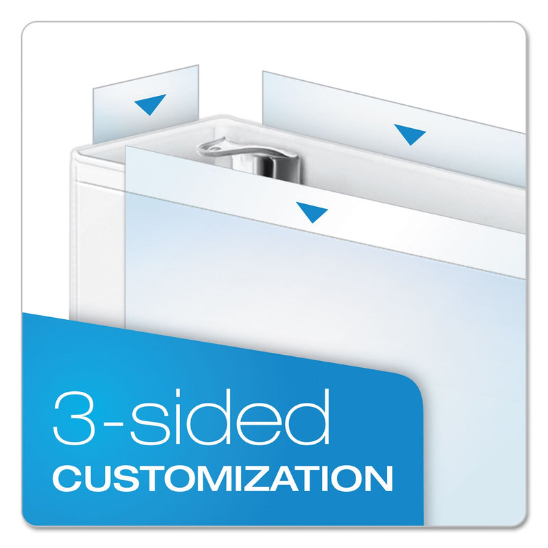 Cardinal ExpressLoad ClearVue Locking D-Ring Binder, 3 Rings, 2" Capacity, 11 x 8.5, White