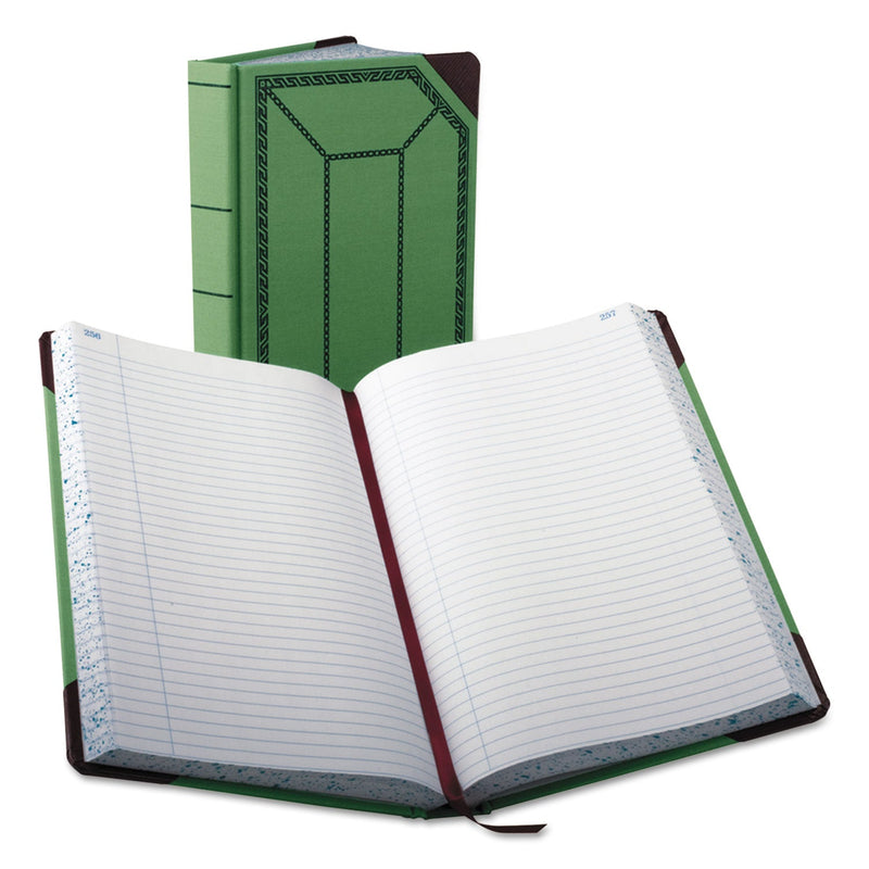 Boorum & Pease Account Record Book, Record-Style Rule, Green/Black/Red Cover, 12.13 x 7.44 Sheets, 500 Sheets/Book