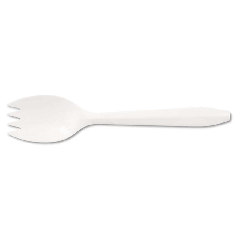 Boardwalk Mediumweight Polypropylene Cutlery, Spork, White, 1000/Carton