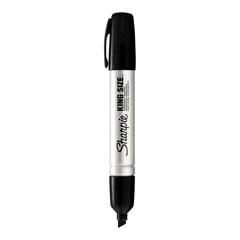 Sharpie King Size Permanent Marker, Broad Chisel Tip, Black, Dozen