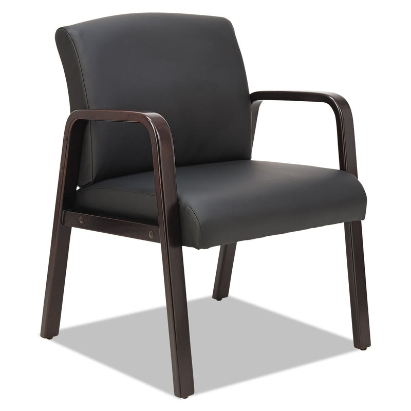 Alera Reception Lounge WL Series Guest Chair, 24.21" x 24.8" x 32.67", Black Seat/Back, Espresso Base