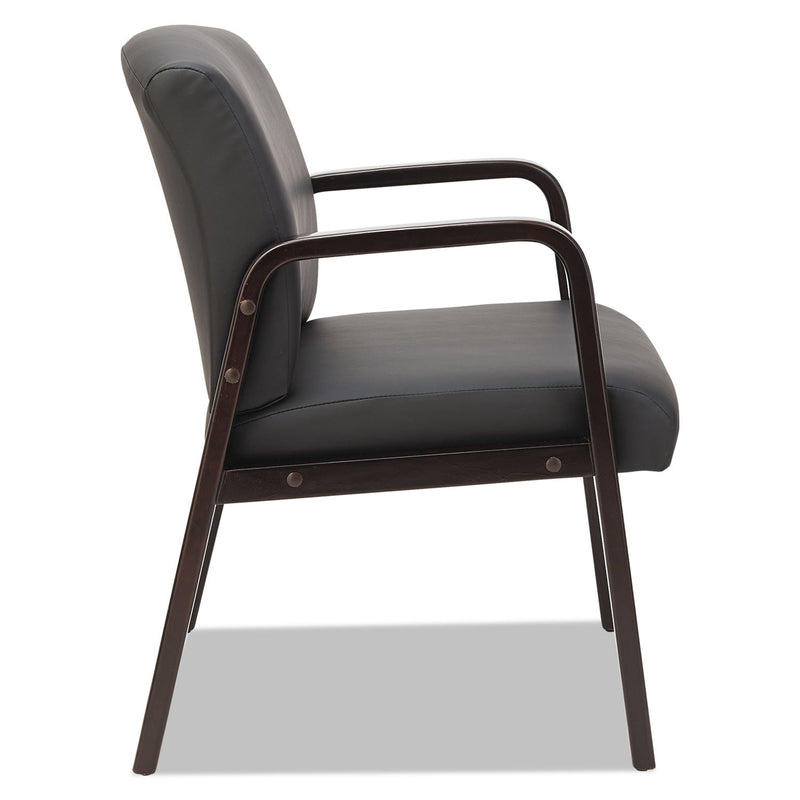 Alera Reception Lounge WL Series Guest Chair, 24.21" x 24.8" x 32.67", Black Seat/Back, Espresso Base