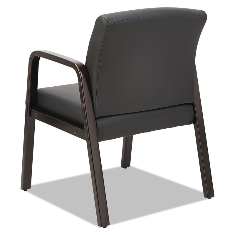 Alera Reception Lounge WL Series Guest Chair, 24.21" x 24.8" x 32.67", Black Seat/Back, Espresso Base