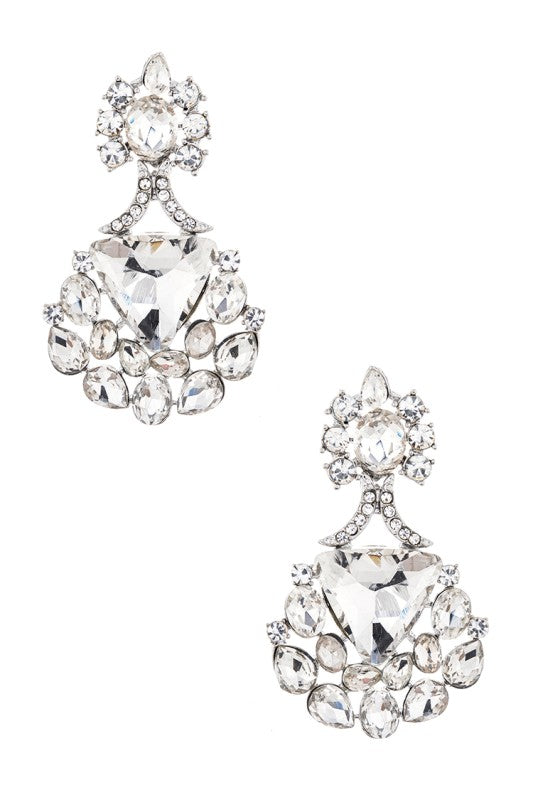 Mix Crystal Bridal Chandelier Earrings