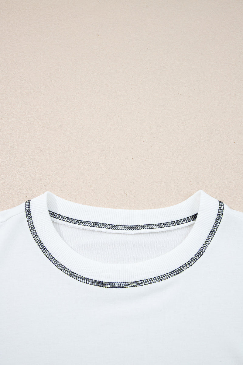 Clare Contrast Stitching Oversize Sweatshirt