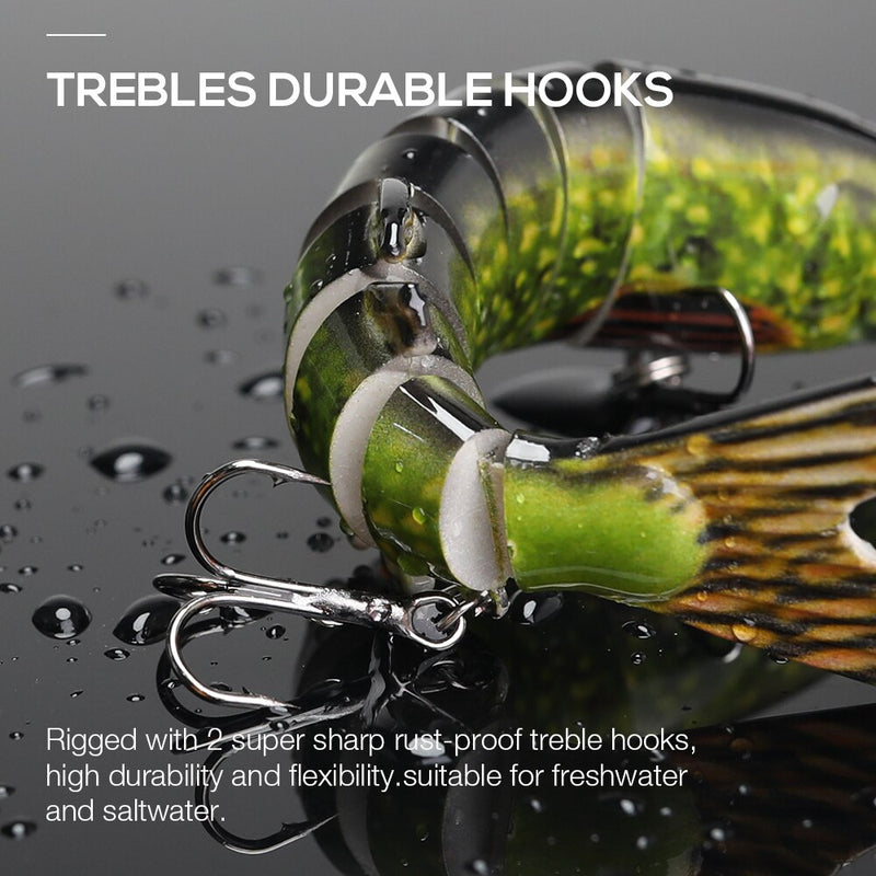 TREHOOK 10cm/12.5cm Pike Wobblers for Fishing Artificial Bait Hard Multi Jointed Swimbait Crankbait Lifelike Fishing Lure Tackle