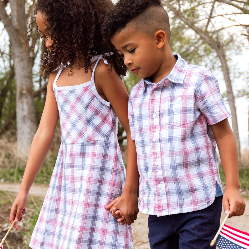 Linen Short Sleeve Shirt with Side Vent