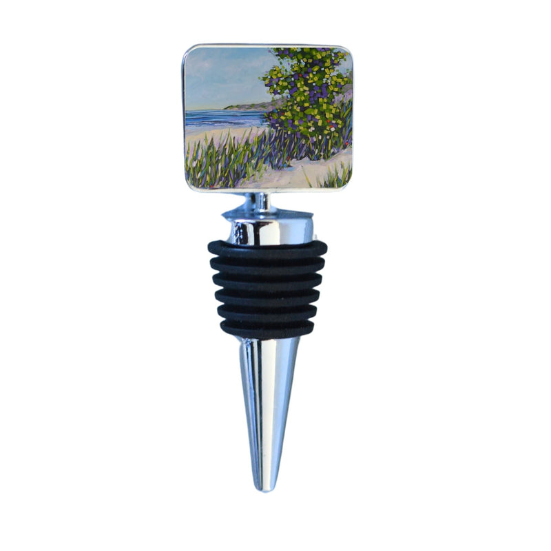 Wine Bottle Stopper: Live by the Currents - Beach, Lake