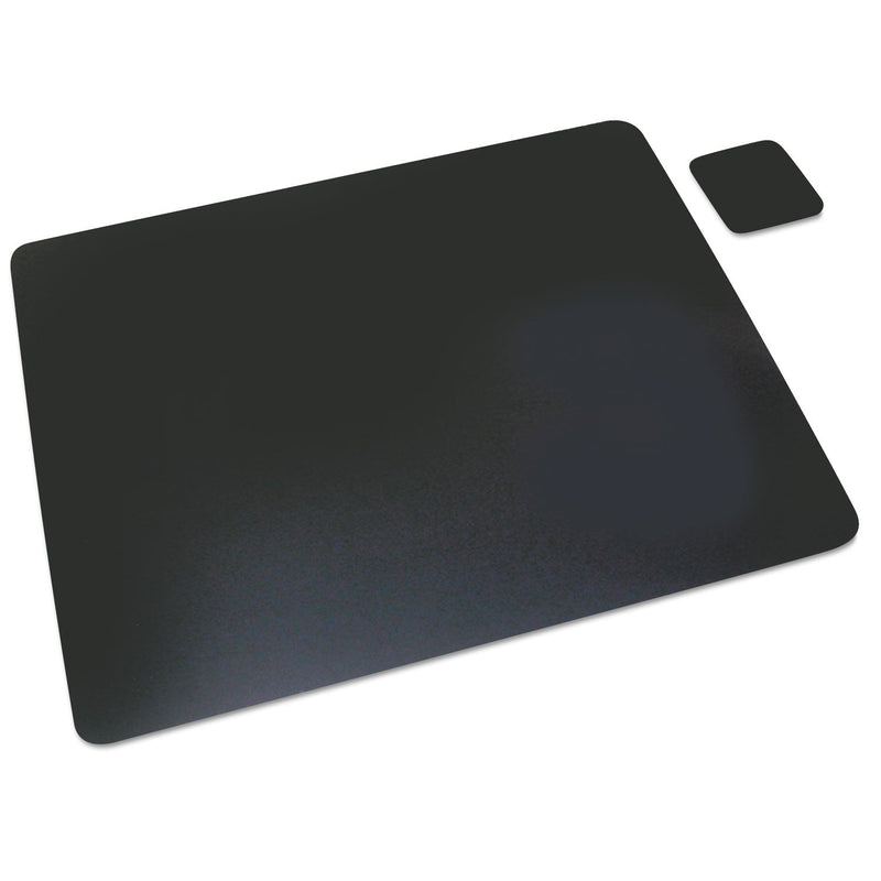 Artistic Leather Desk Pad with Coaster, 19 x 24, Black