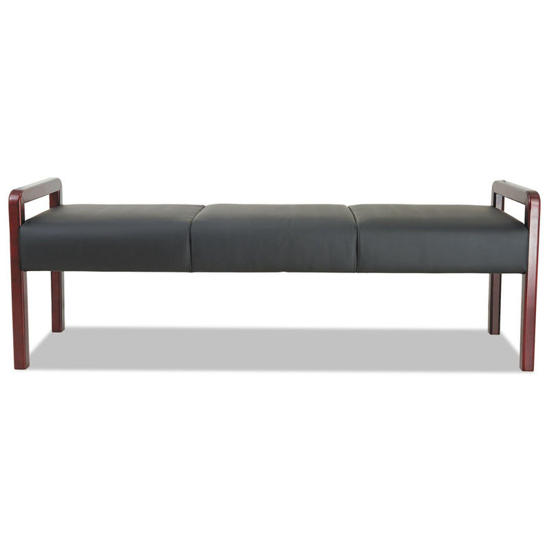 Alera Reception Lounge WL Series Bench, Three-Seater, 65.75w x 22.25d x 22.88h, Black/Mahogany