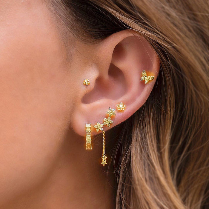 Romantic Star And Moon Series Popular Butterfly Earrings