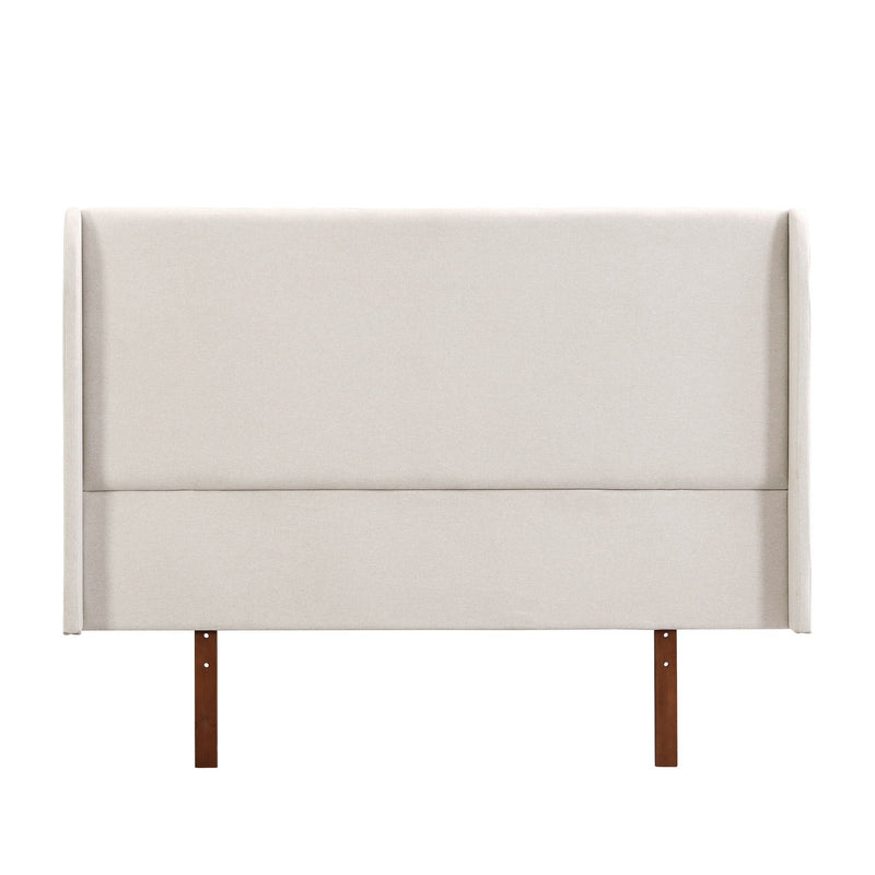 King Size Platform Bed With Upholstered High Headboard - Brown
