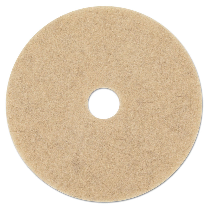 Boardwalk Natural Hog Hair Burnishing Floor Pads, 21" Diameter, Tan, 5/Carton