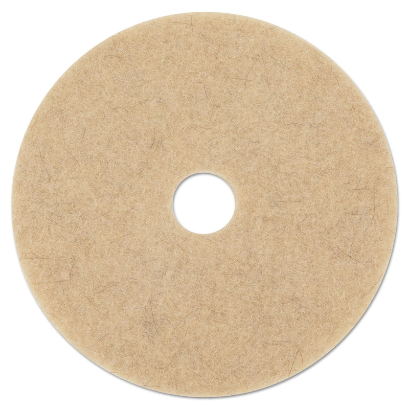 Boardwalk Natural Hog Hair Burnishing Floor Pads, 17" Diameter, Tan, 5/Carton