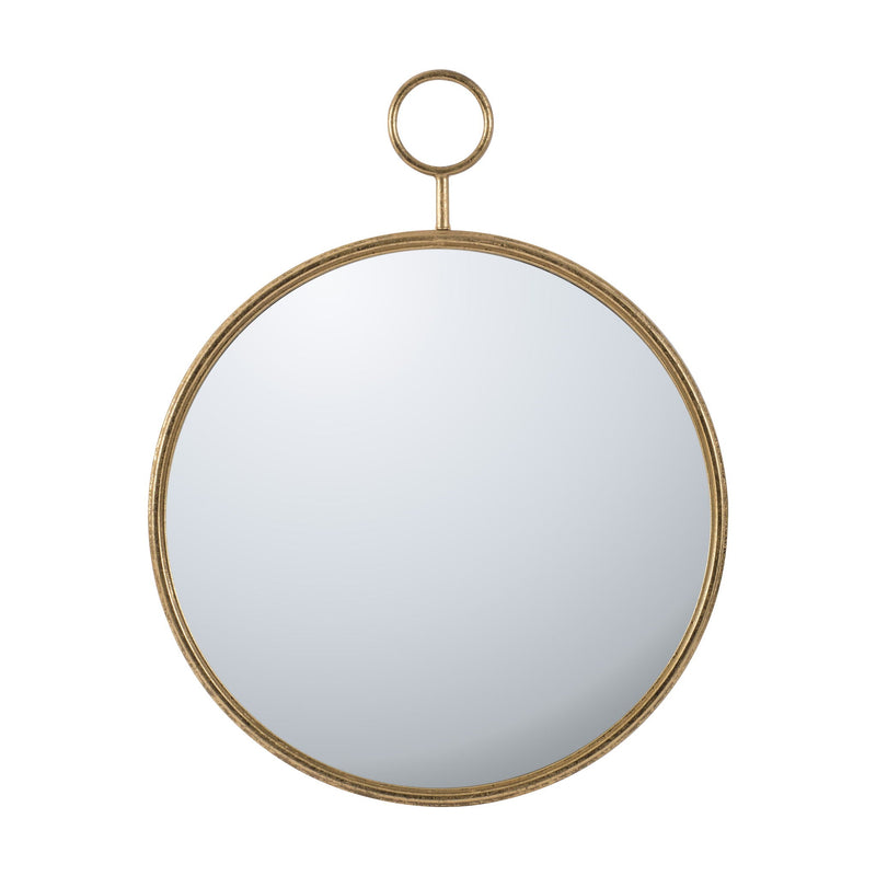 Circle Wall Mirror With Iron Frame, Accent Mirror For Living Room