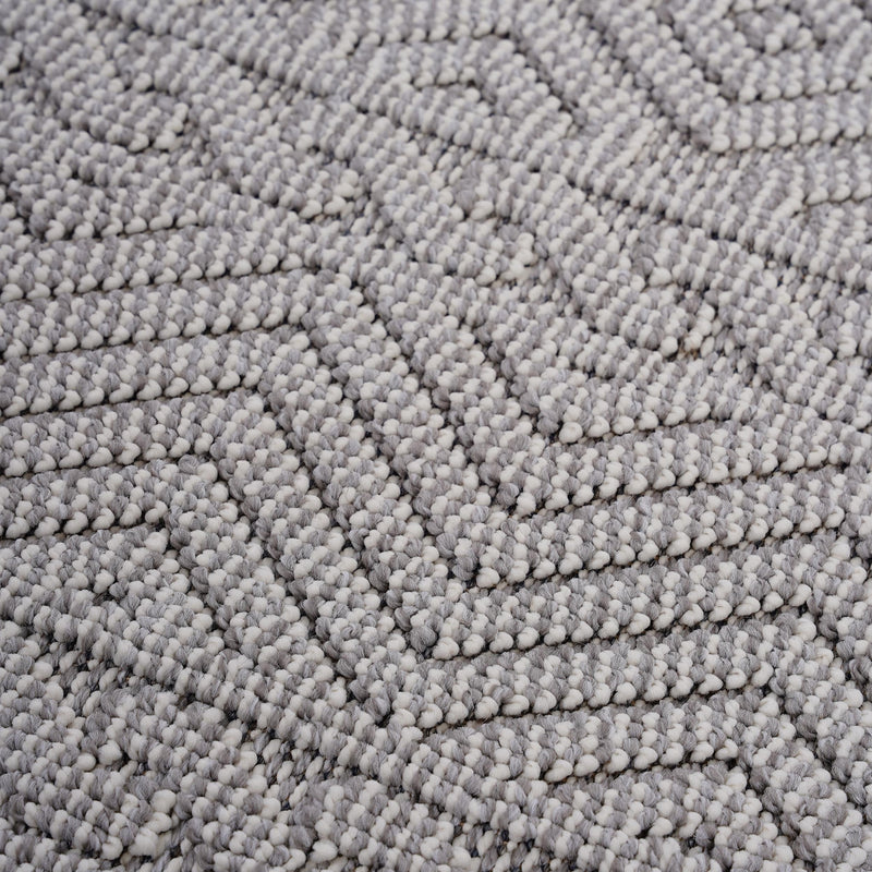 NAAR Guros Collection 8X10 White / Geometric Indoor / Outdoor Area Rug