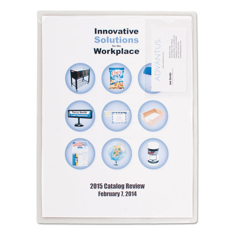 Advantus Kleer-File Poly Folder with ID Pocket, Letter Size, Transparent