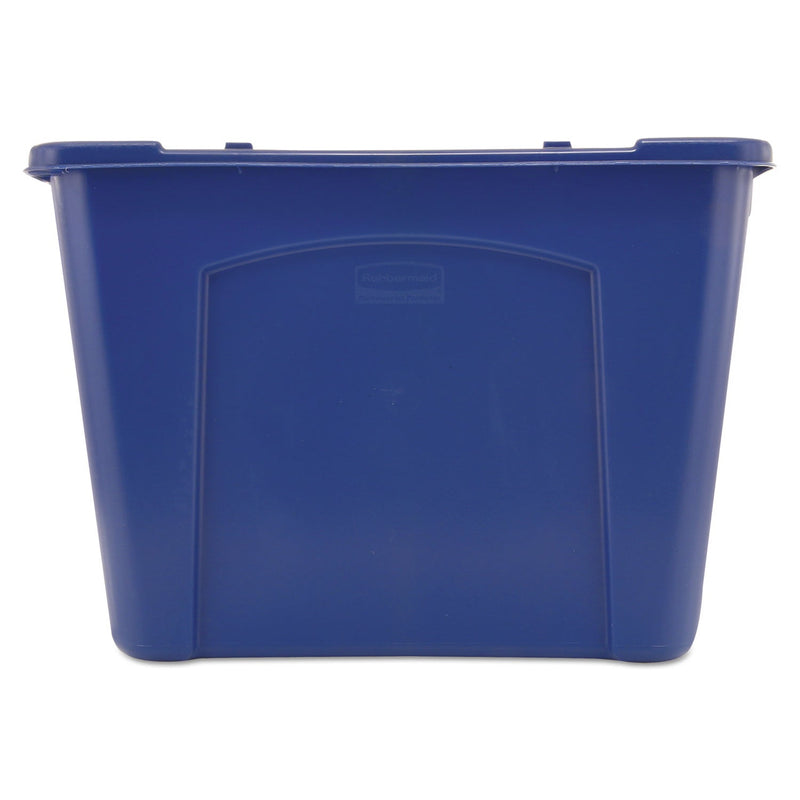 Rubbermaid Stacking Recycle Bin, Rectangular, Polyethylene, 14 gal, Blue