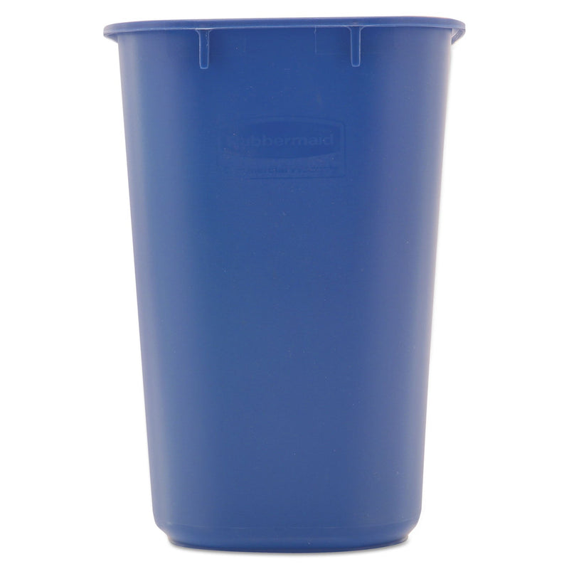 Rubbermaid Small Deskside Recycling Container, Rectangular, Plastic, 13.63 qt, Blue