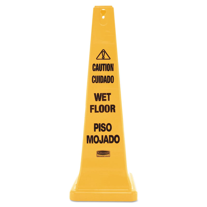 Rubbermaid Multilingual Wet Floor Safety Cone, 12.25 x 12.25 x 36