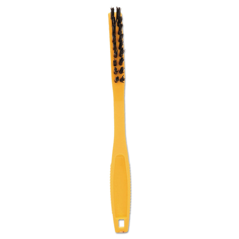 Rubbermaid Synthetic-Fill Tile and Grout Brush, Black Plastic Bristles, 2.5" Brush, 8.5" Yellow Plastic Handle