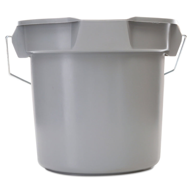 Rubbermaid 14 Quart Round Utility Bucket, Plastic, Gray, 12" dia