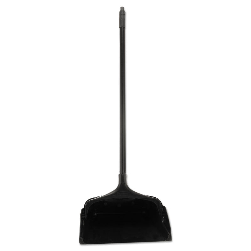 Rubbermaid Lobby Pro Upright Dustpan with Wheels, 12.5w x 37h, Polypropylene with Vinyl Coat, Black